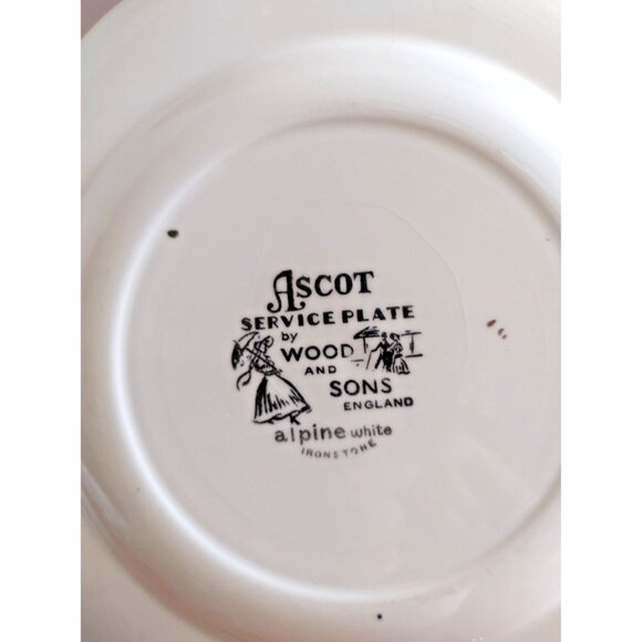 Ascot Service Plate Wood & Sons 10 5/8" Decorative Rural Scene England - Picture 8 of 9